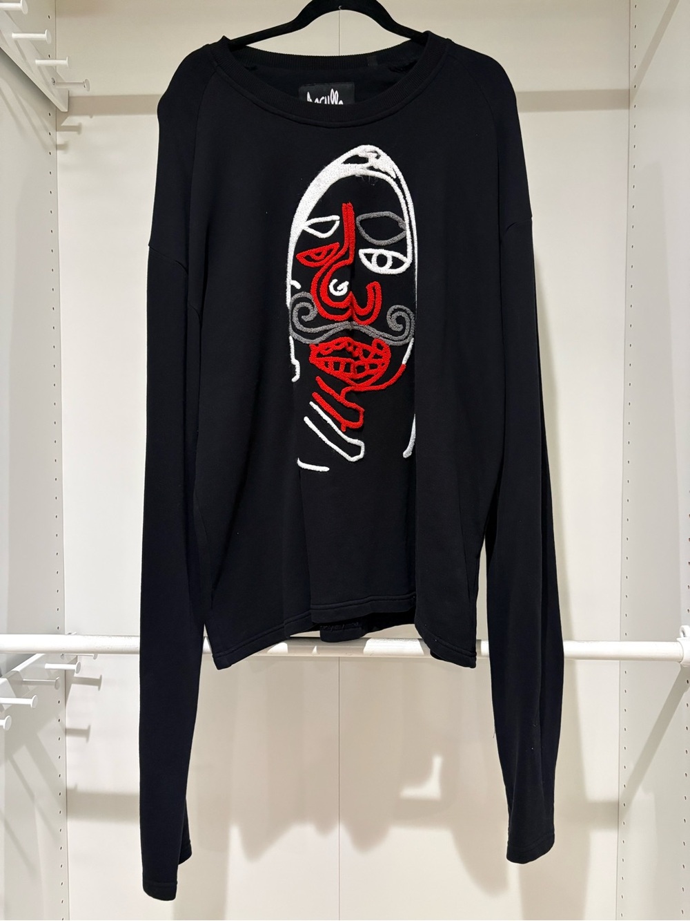 HACULLA Black Graphic Sweatshirt with White Script Logo Men’s XL